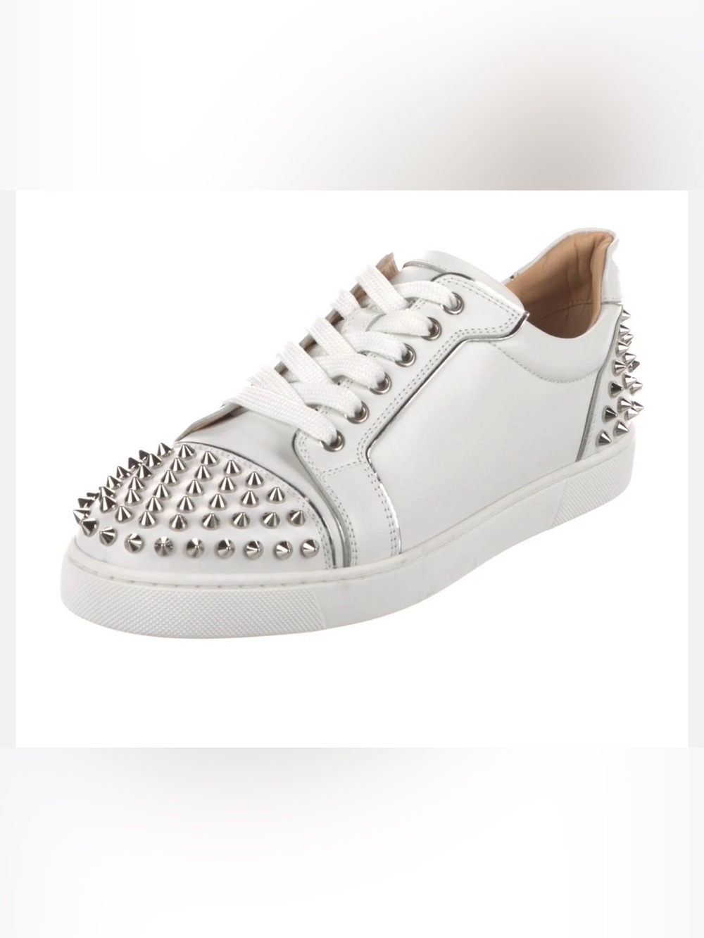 Christian Louboutin AMPUTEE ONE SHOE LEFT 
Leather Studded Sneakers Sz 7 Women